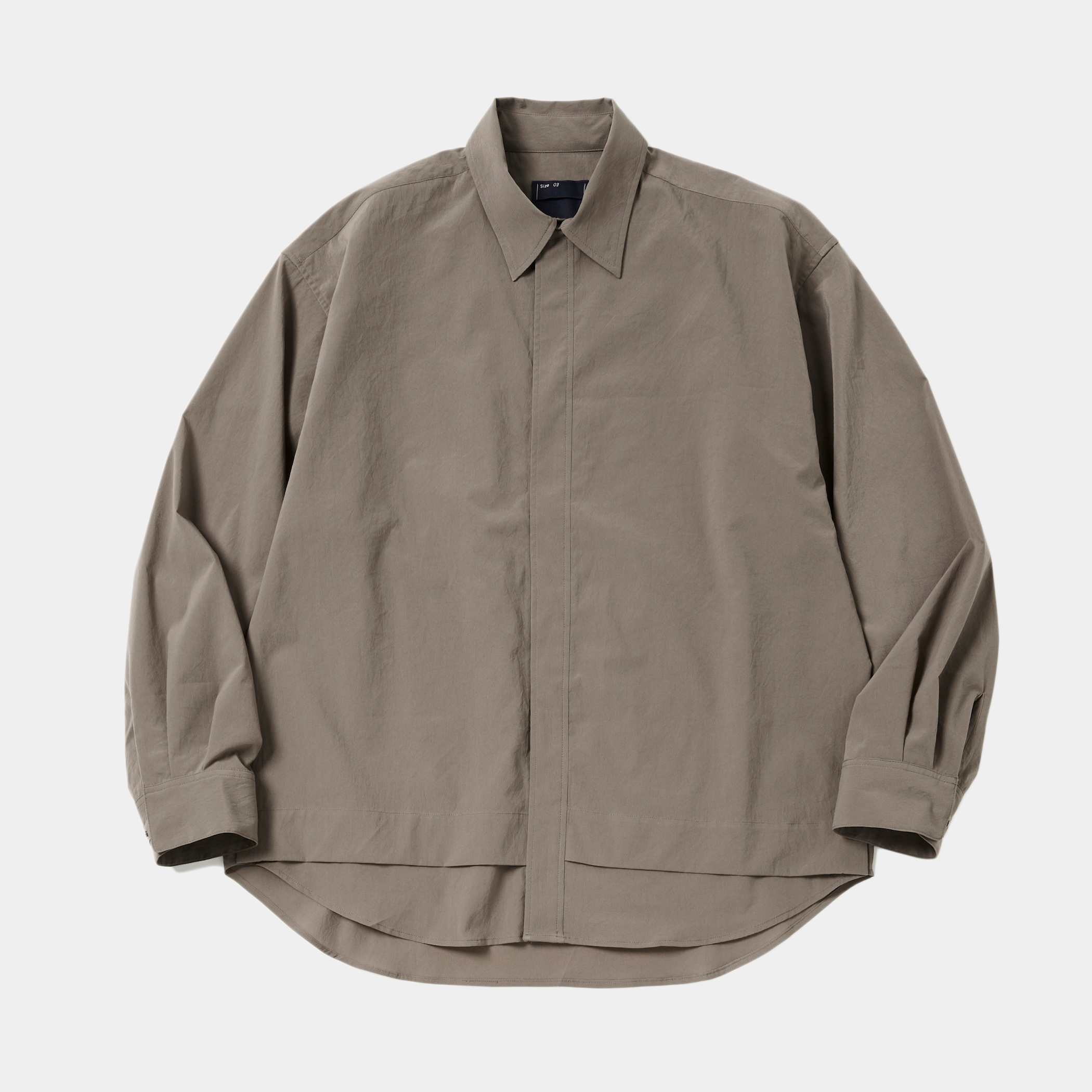 Breathable Side Slit L/S SH/Greige