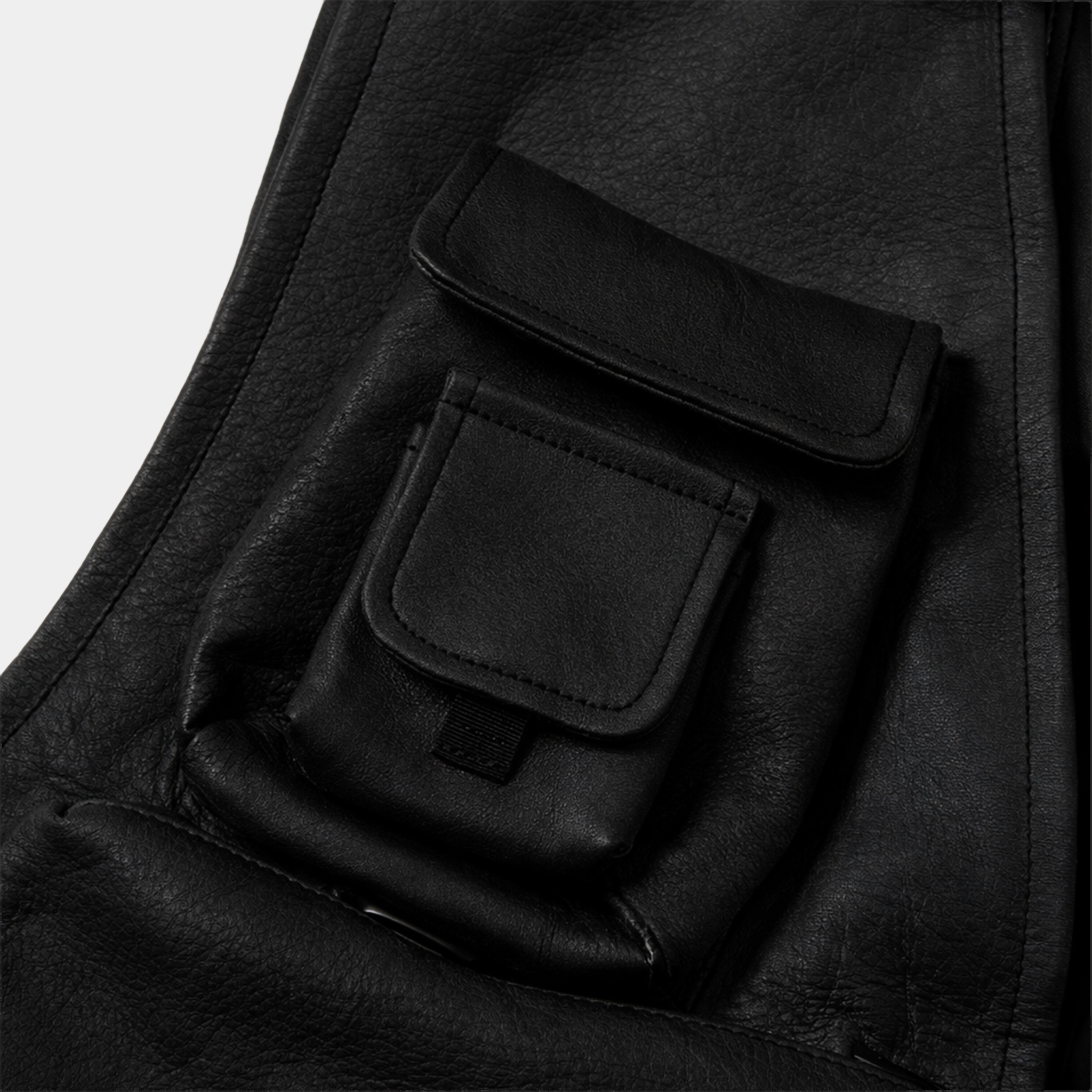 SHIRONAMESHI Leather Luggage Vest/KURO