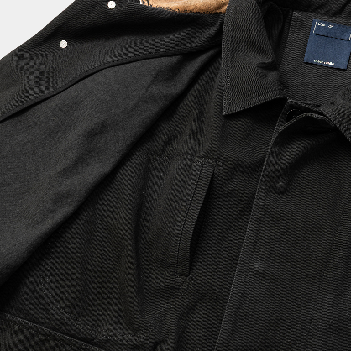 Temporal Fold Fireman Coat /OFF BLACK