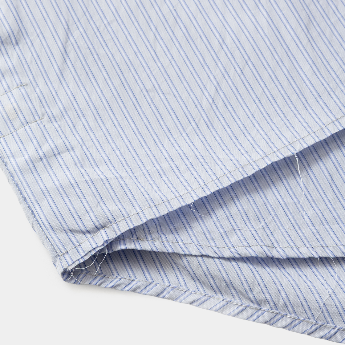 Imperial Poplin Side Slit L/S SH /SAX STRIPE