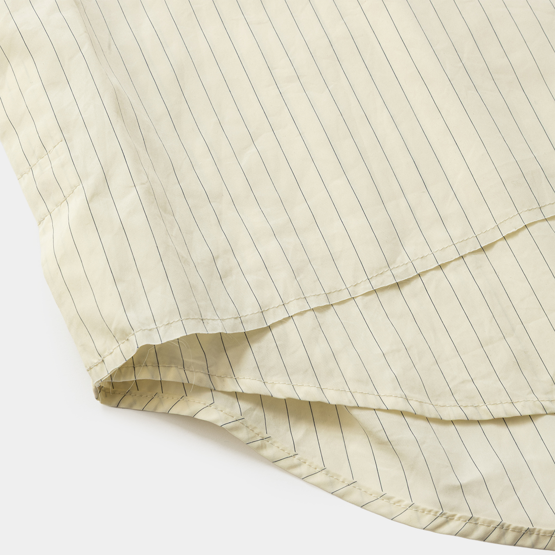 Imperial Poplin Side Slit L/S SH /NATURAL STRIPE