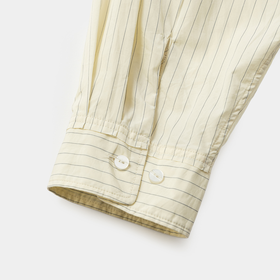 Imperial Poplin Side Slit L/S SH /NATURAL STRIPE