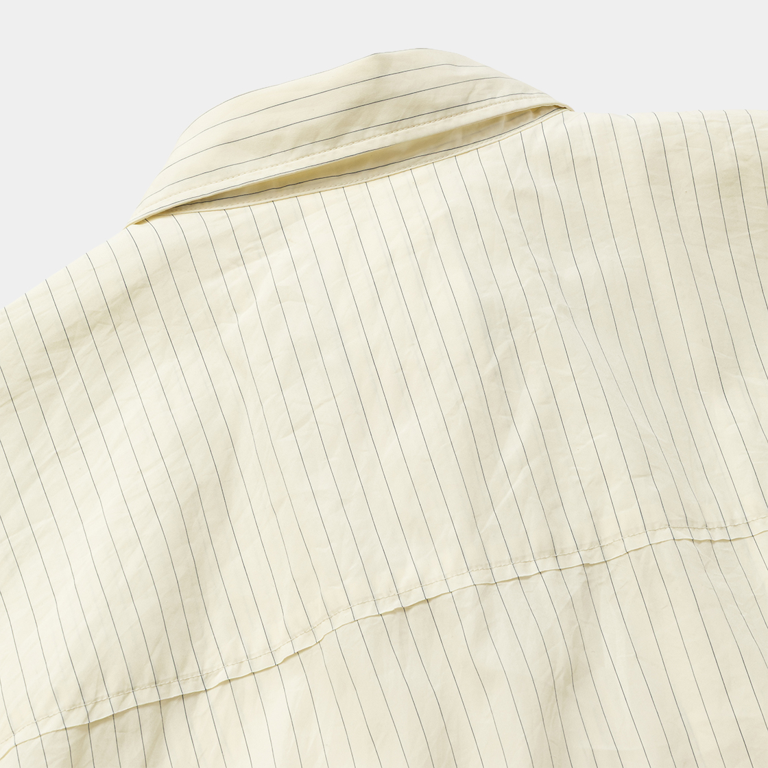 Imperial Poplin Side Slit L/S SH /NATURAL STRIPE