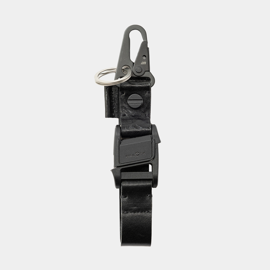 Leather Utility Key Ring  /OFF BLACK
