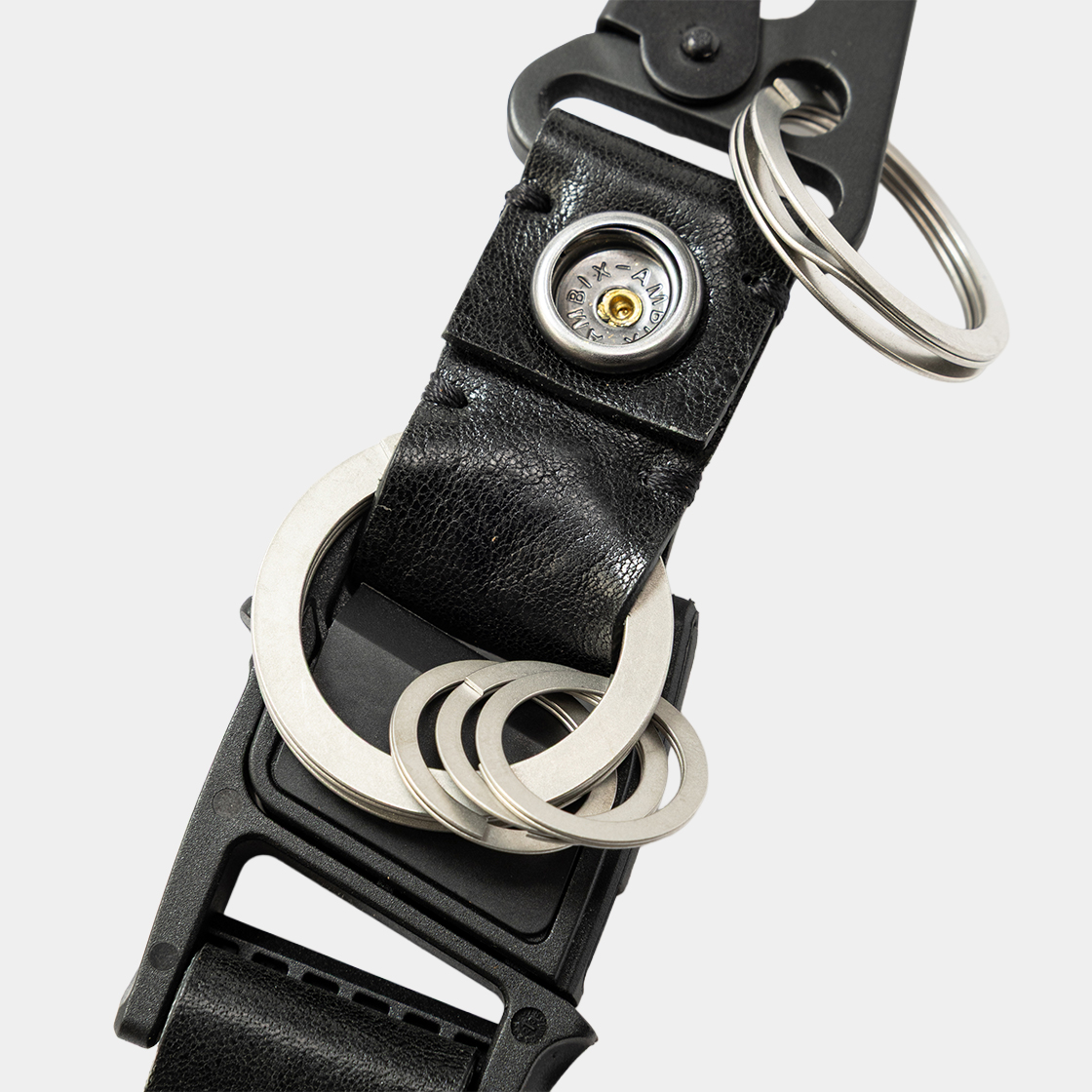 Leather Utility Key Ring  /OFF BLACK