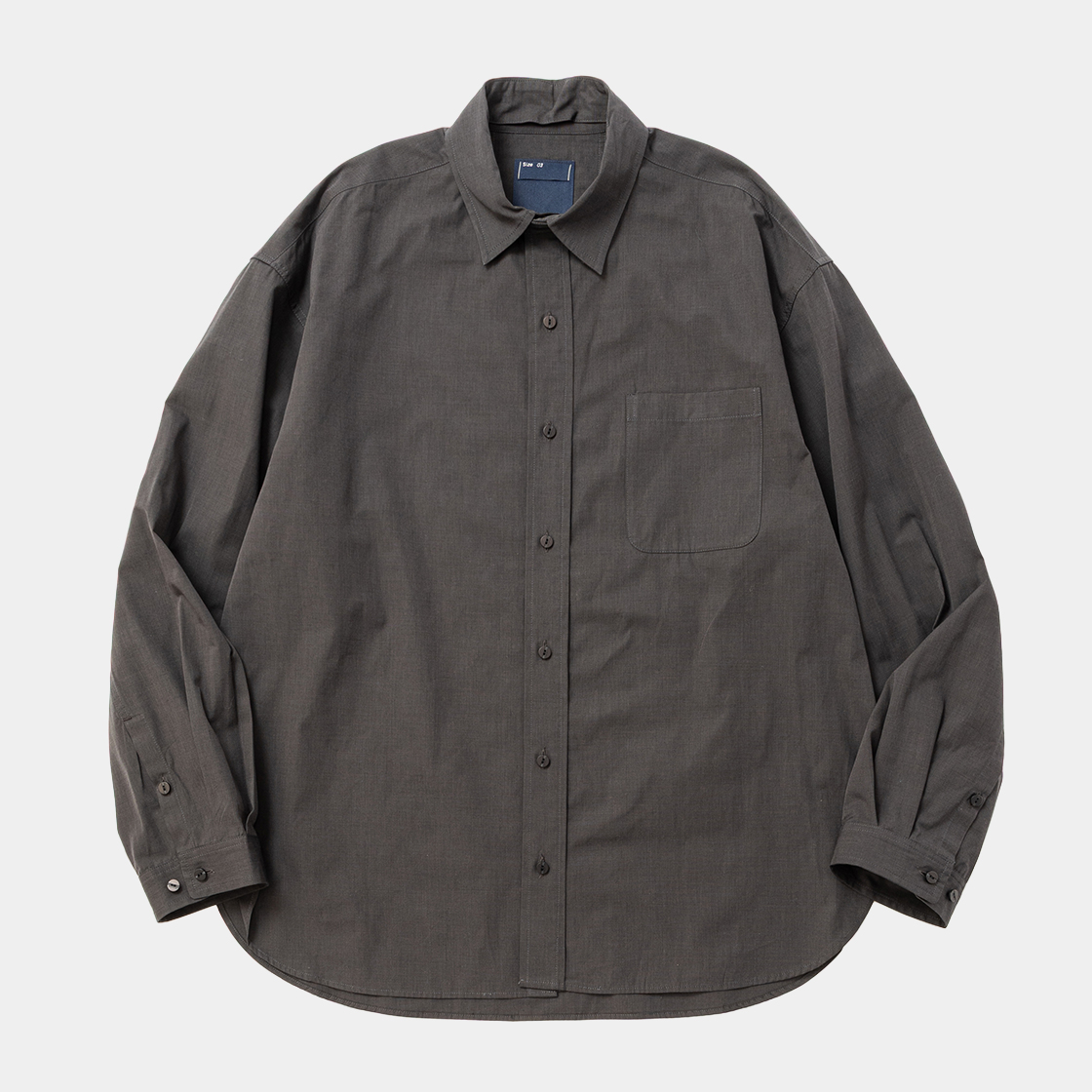Trinity Chambray Convertible Collar SH /GRAPHITE