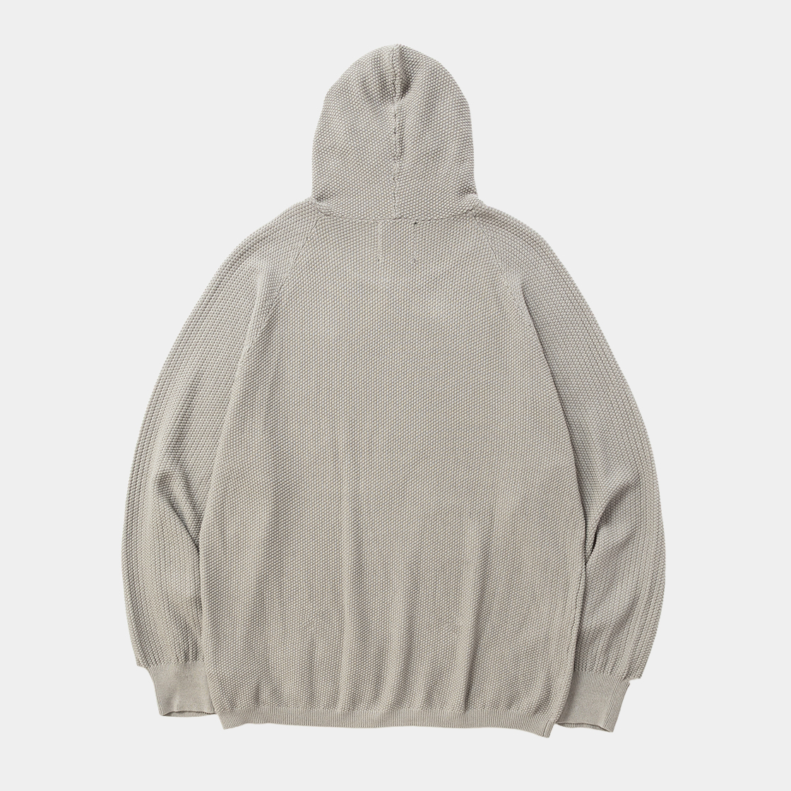Cotton Cupra Knit Balaclava Hoodie /GREIGE