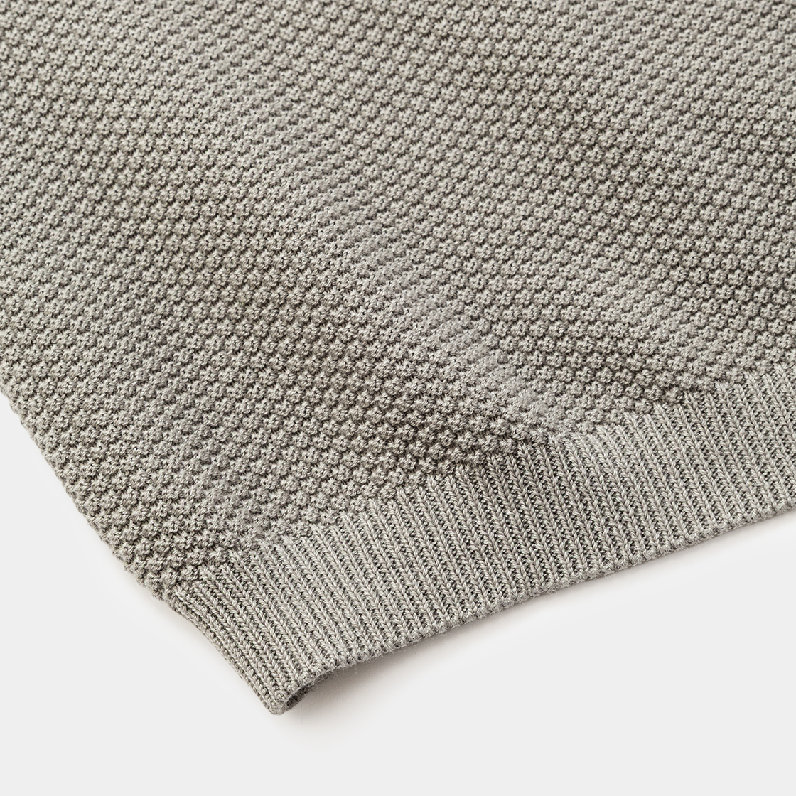 Cotton Cupra Knit Balaclava Hoodie /GREIGE