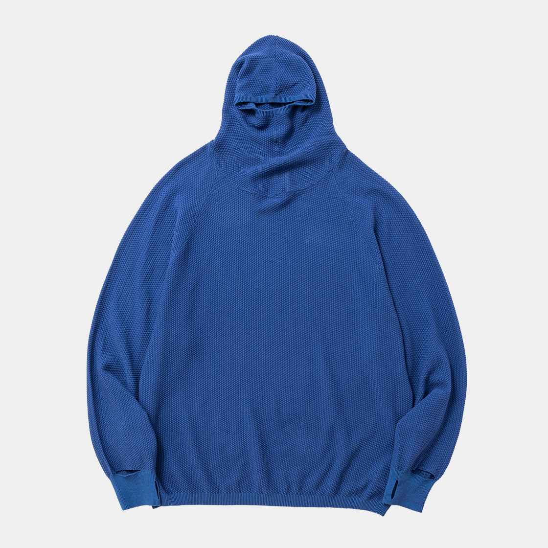 Cotton Cupra Knit Balaclava Hoodie /BLUE