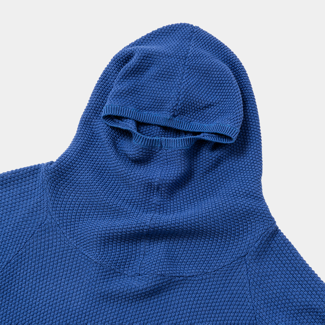 Cotton Cupra Knit Balaclava Hoodie /BLUE