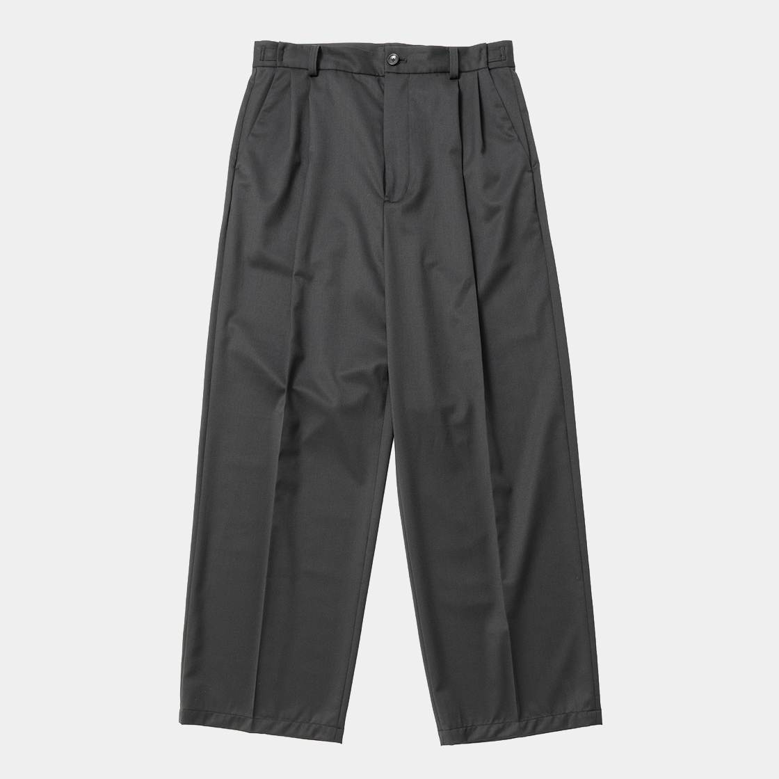 Merino Wool High-waist Slacks /OFF BLACK