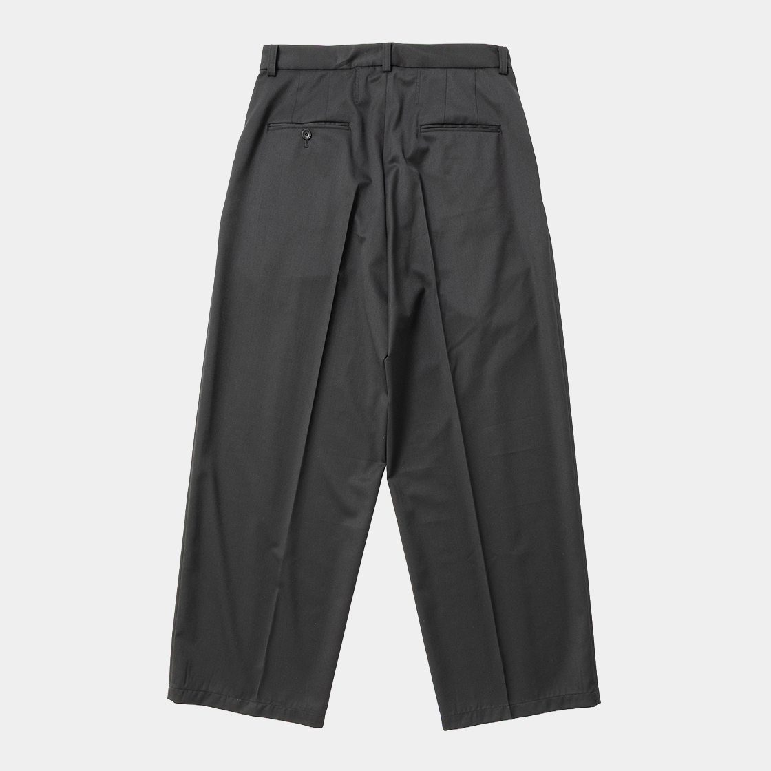 Merino Wool High-waist Slacks /OFF BLACK