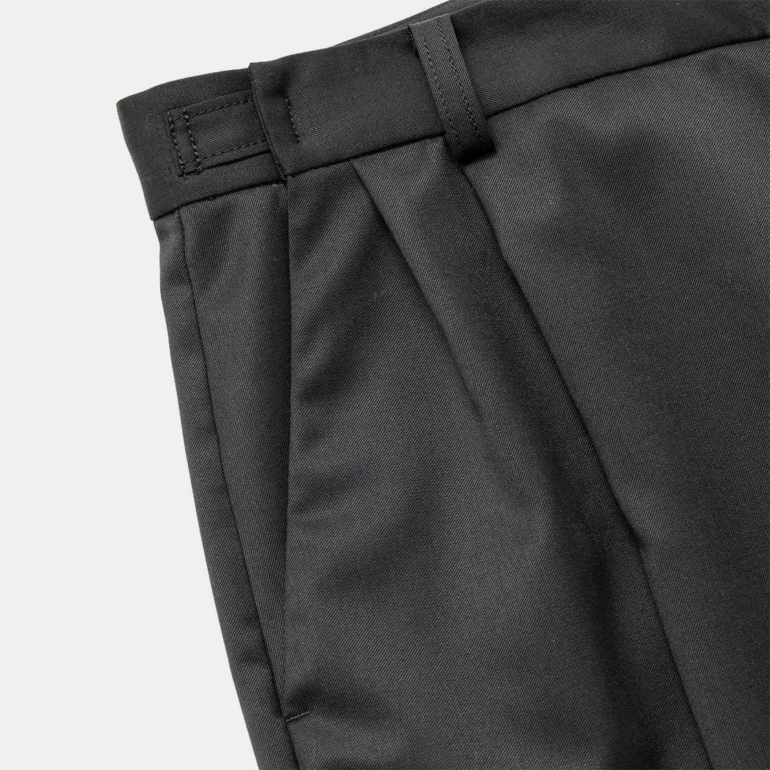 Merino Wool High-waist Slacks /OFF BLACK