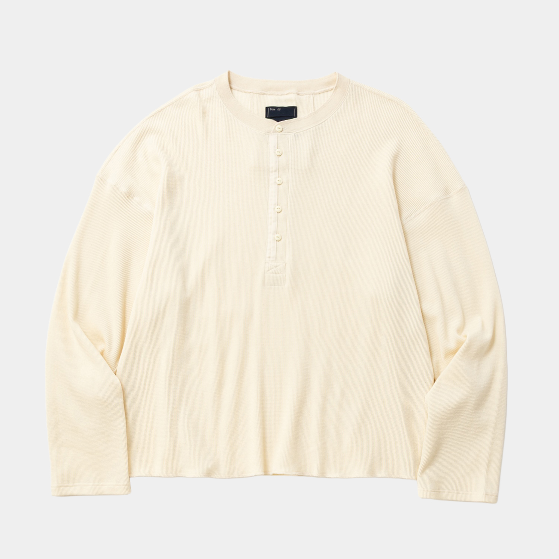 Cotton Wool Thermal Henley /NATURAL