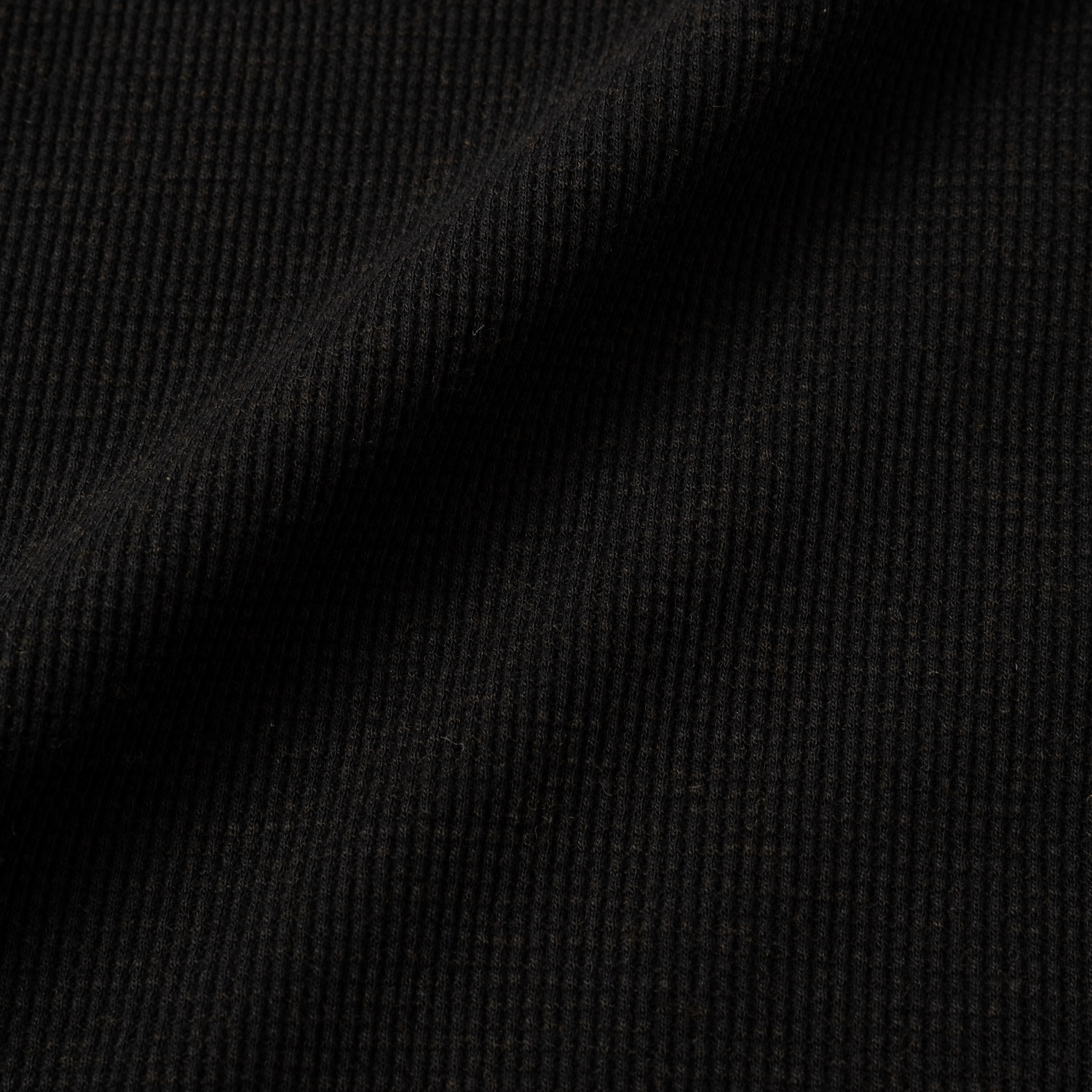 Cotton Wool Thermal Henley /OFF BLACK