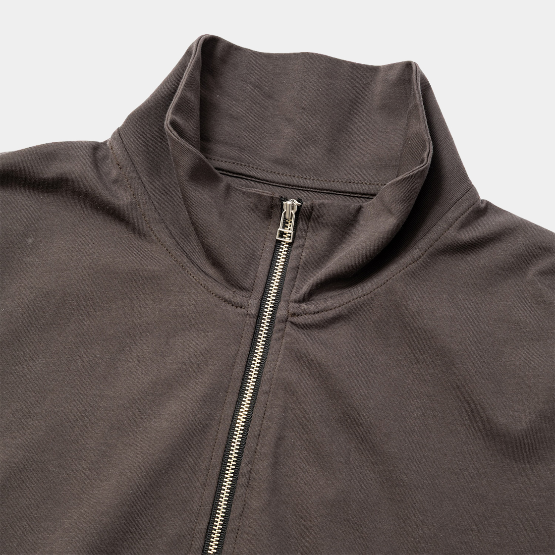 Half-zip Stand Collar L/S /CHARCOAL