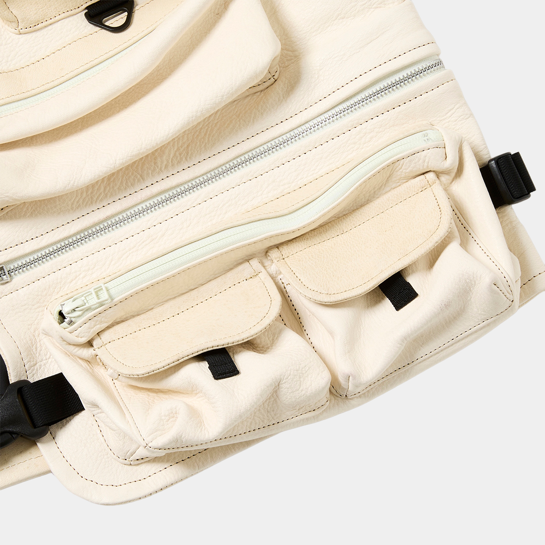 SHIRONAMESHI Leather Luggage Vest /SHIRO