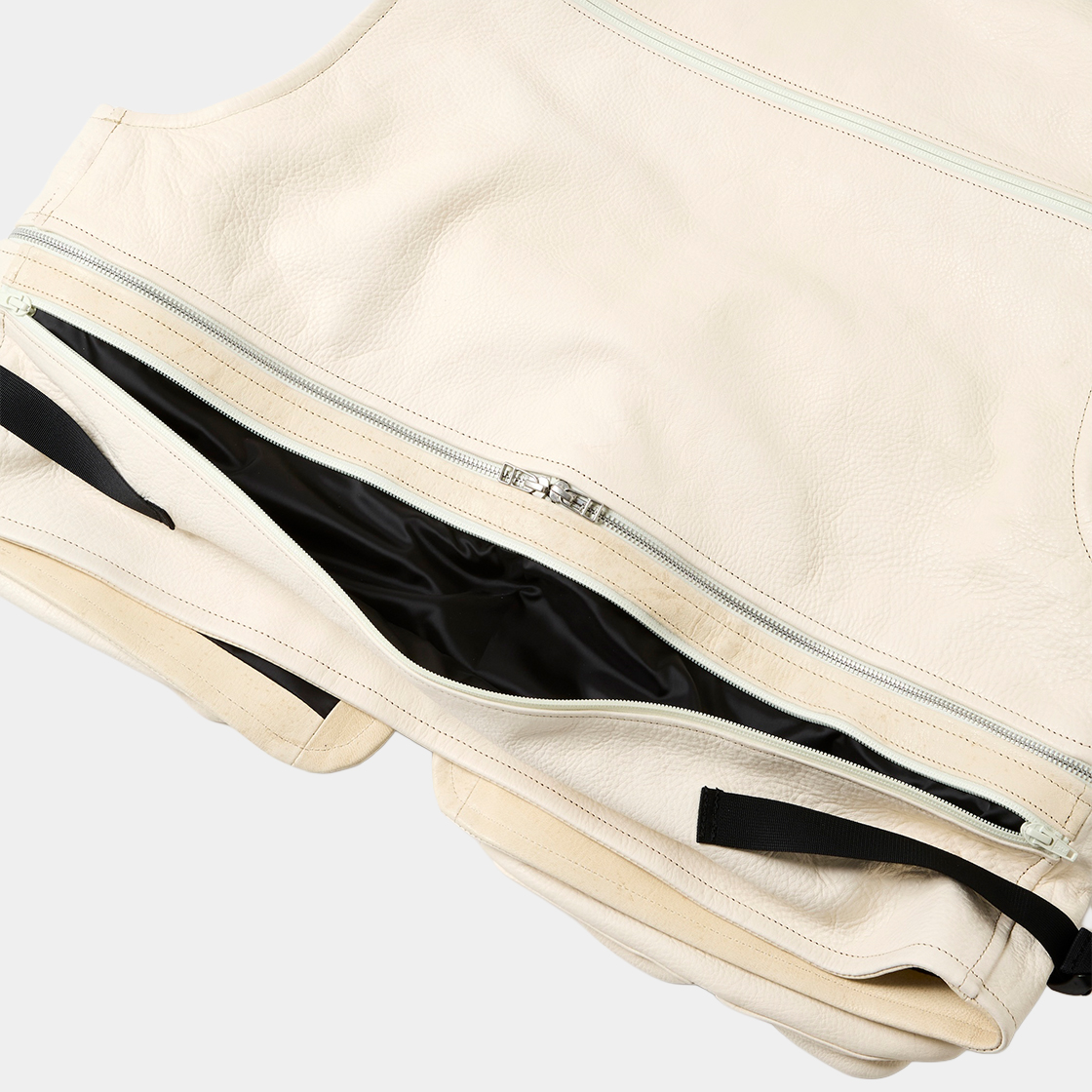 SHIRONAMESHI Leather Luggage Vest /SHIRO