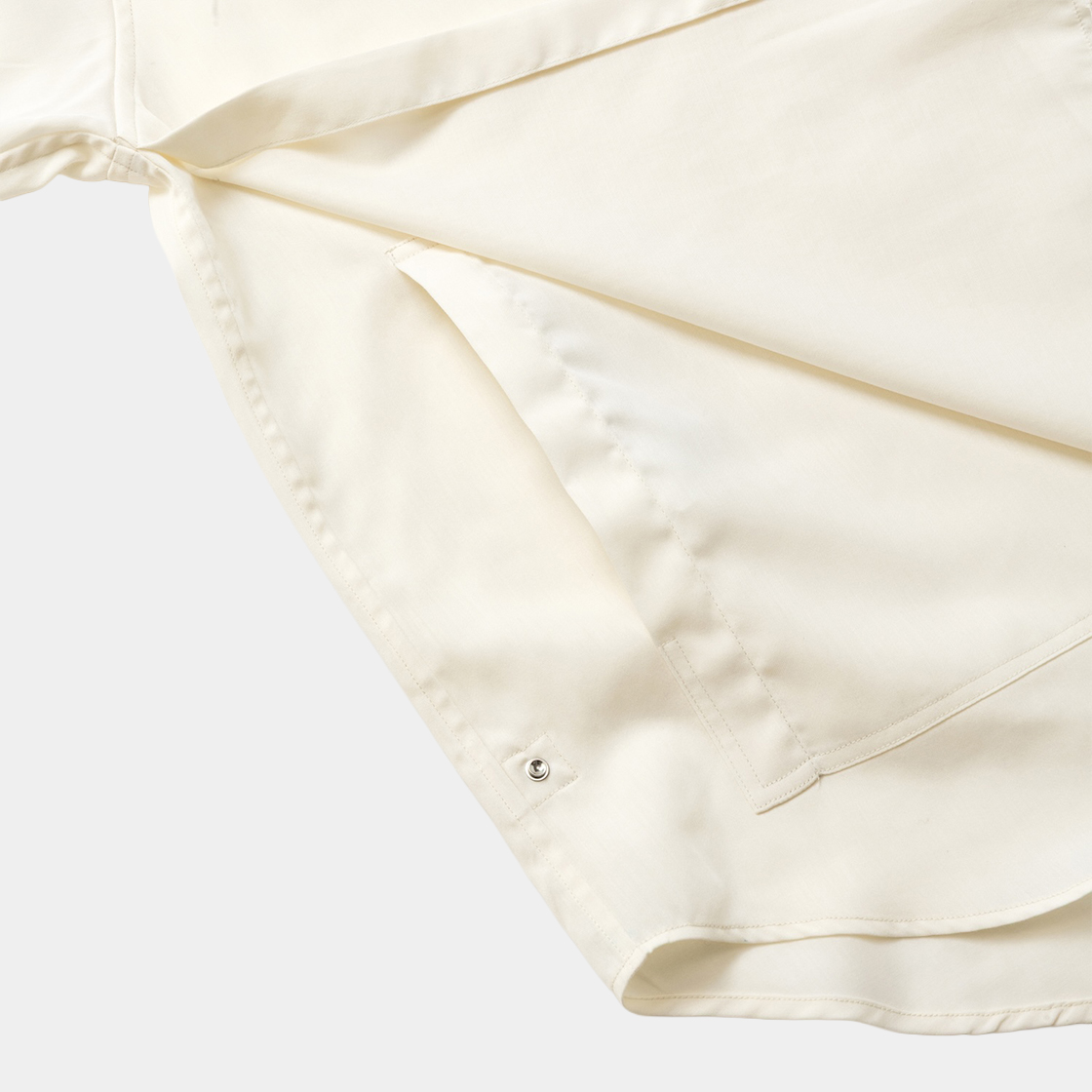 Cotton Wool Side Slit L/S SH /OFF WHITE