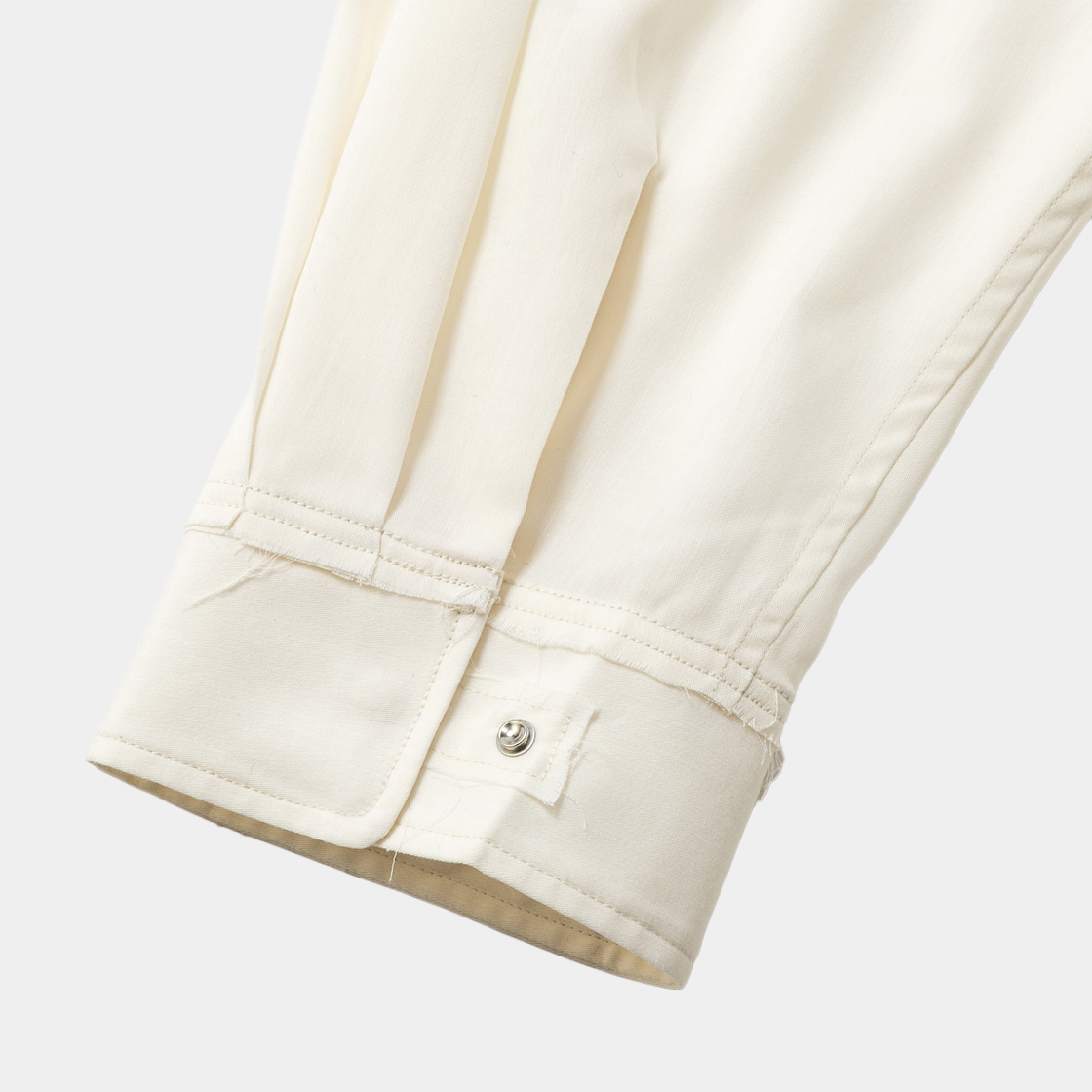 Cotton Wool Side Slit L/S SH /OFF WHITE