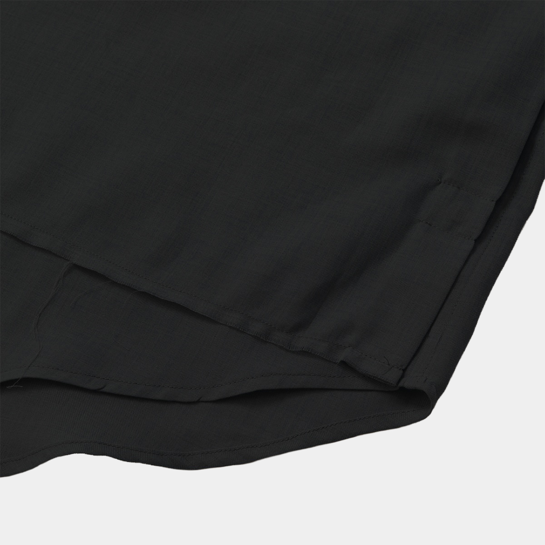 Cotton Wool Side Slit L/S SH /OFF BLACK