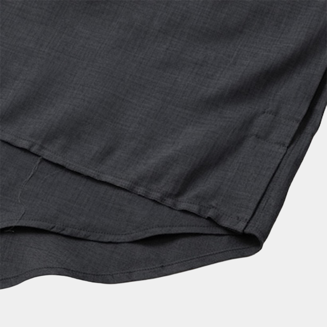 Cotton Wool Side Slit L/S SH /GREY