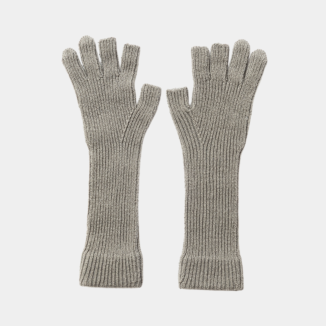 Cotton Cupra Knit Arm Warmer /GREIGE